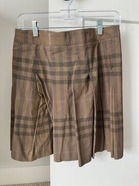 Burberry Brown Plaid Circle Skirt